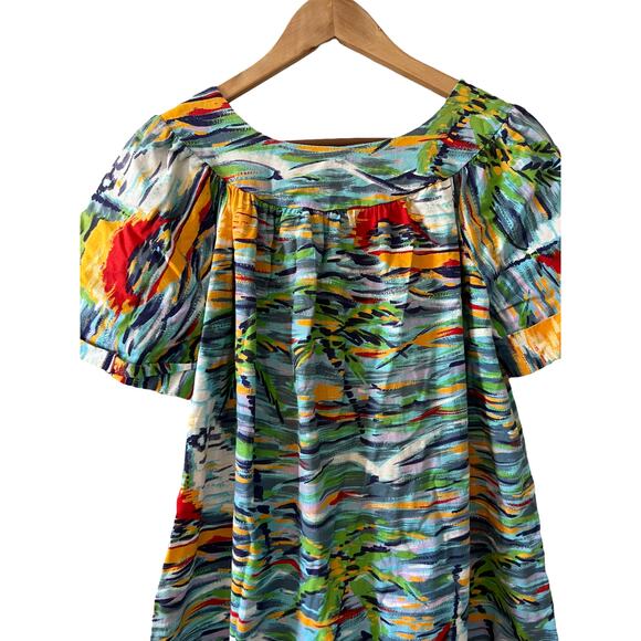 Vintage Sears tropical sailboat print MuMu Mrs. Roper Dress - Picture 4 of 7